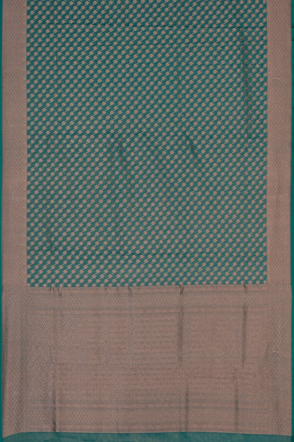 Image of Banarasi Brocade Silk Sea Blue Saree