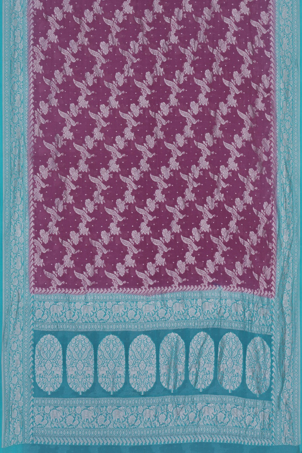 Image of Banarasi Georgette Purple Saree