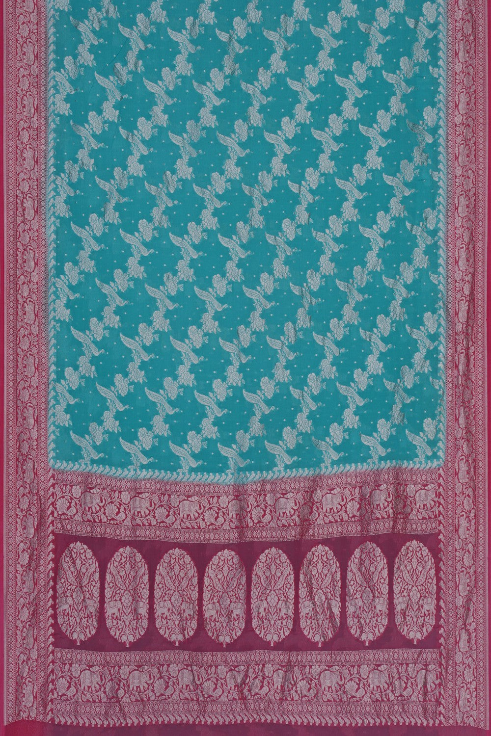 Image of Banarasi Georgette Sea Green Saree