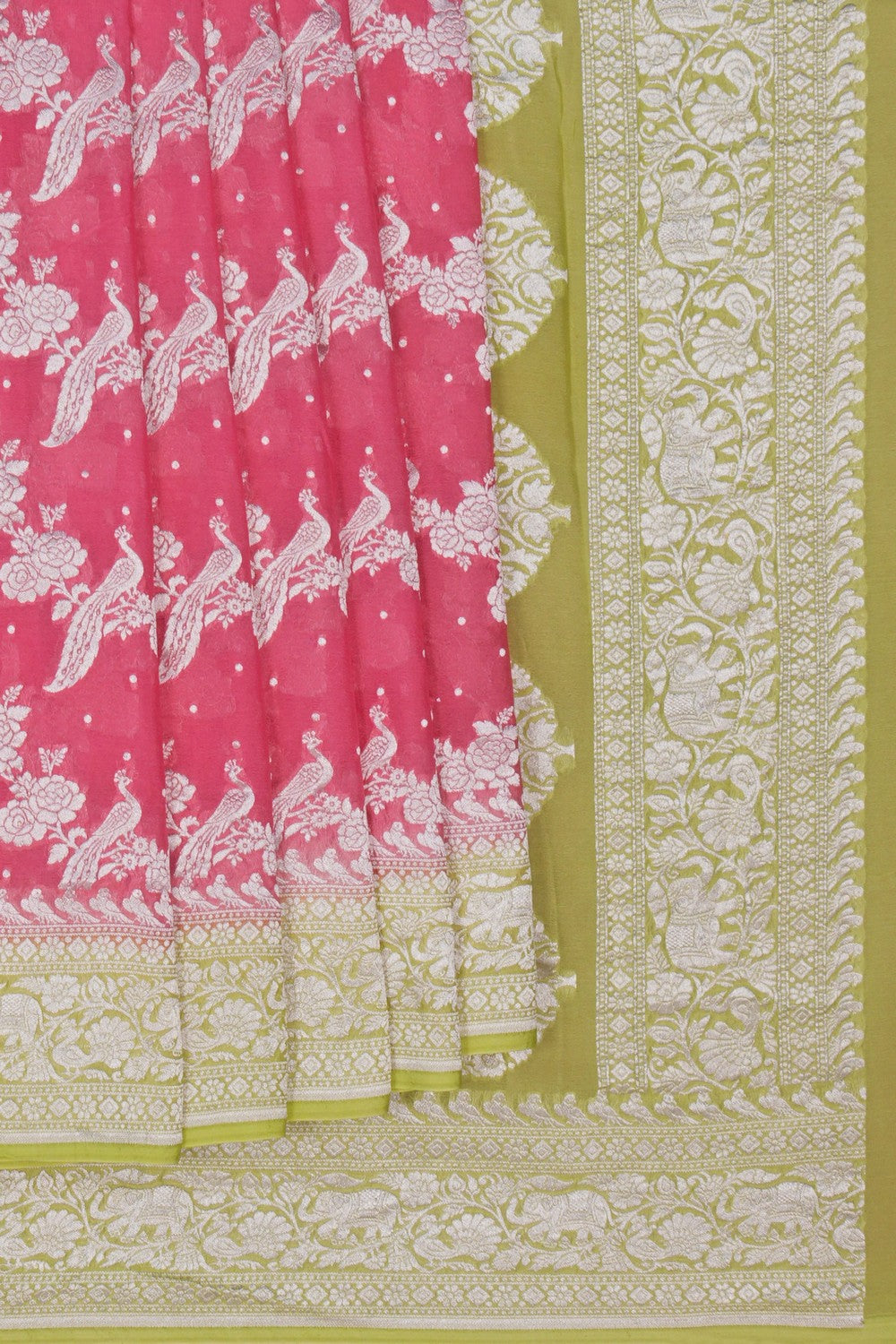 Image of Banarasi Georgette Pink Saree