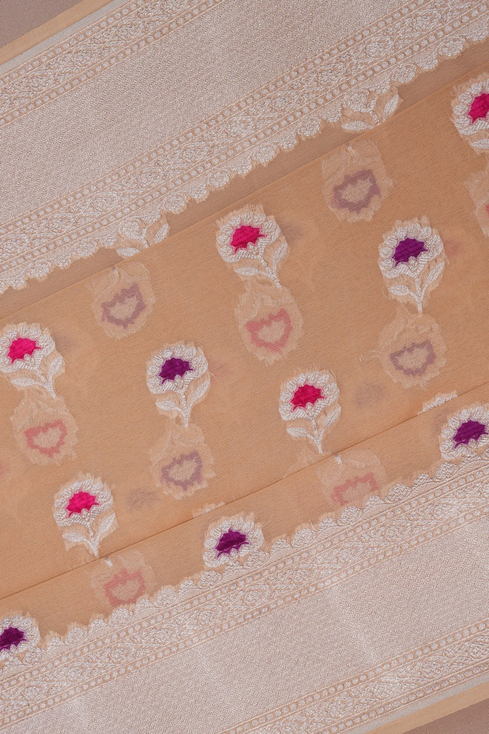 Image of Banarasi Chiffon Beige Saree