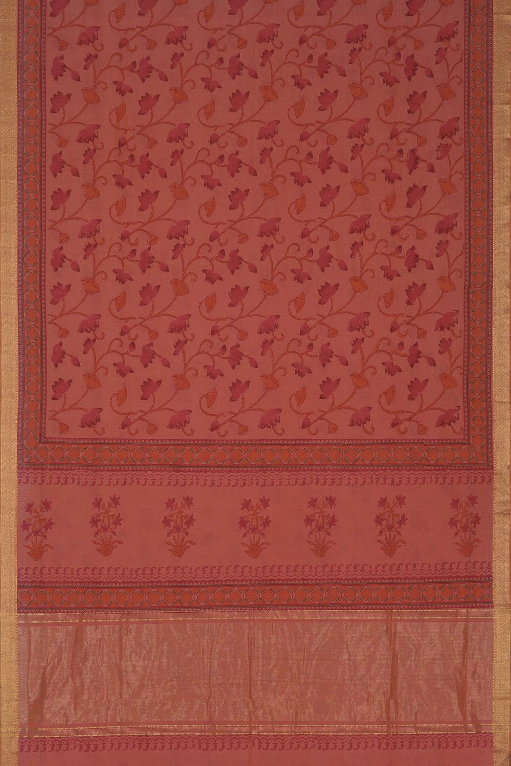 Image of Mangalgiri Cotton Peach Saree