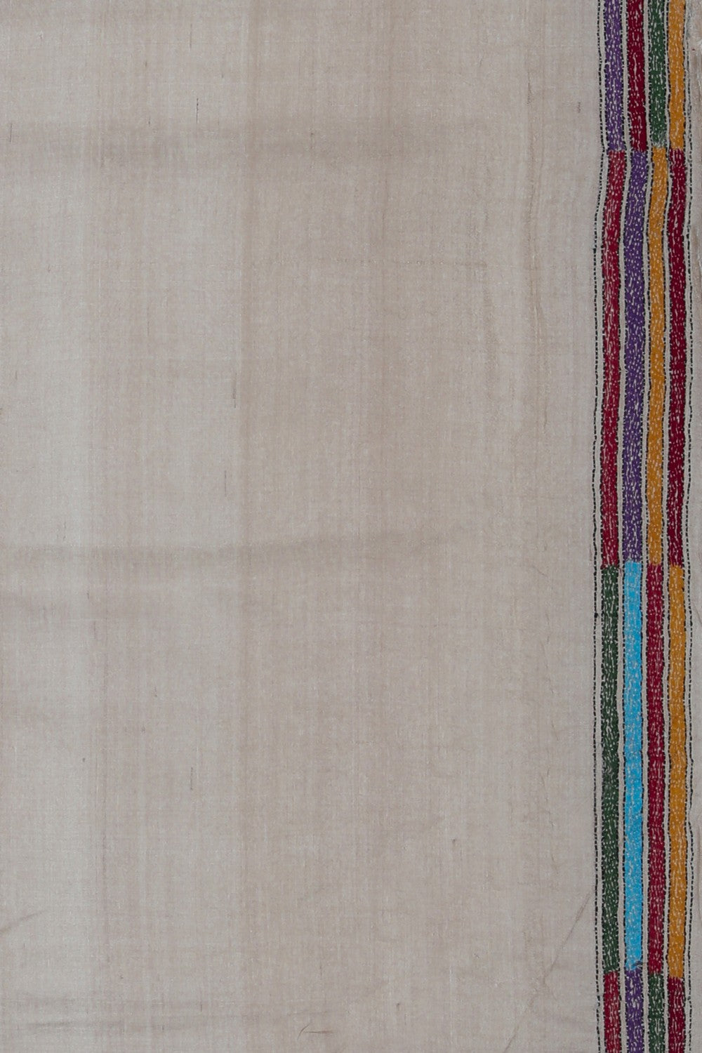 Image of Tussar Silk Kantha Embroidery Saree