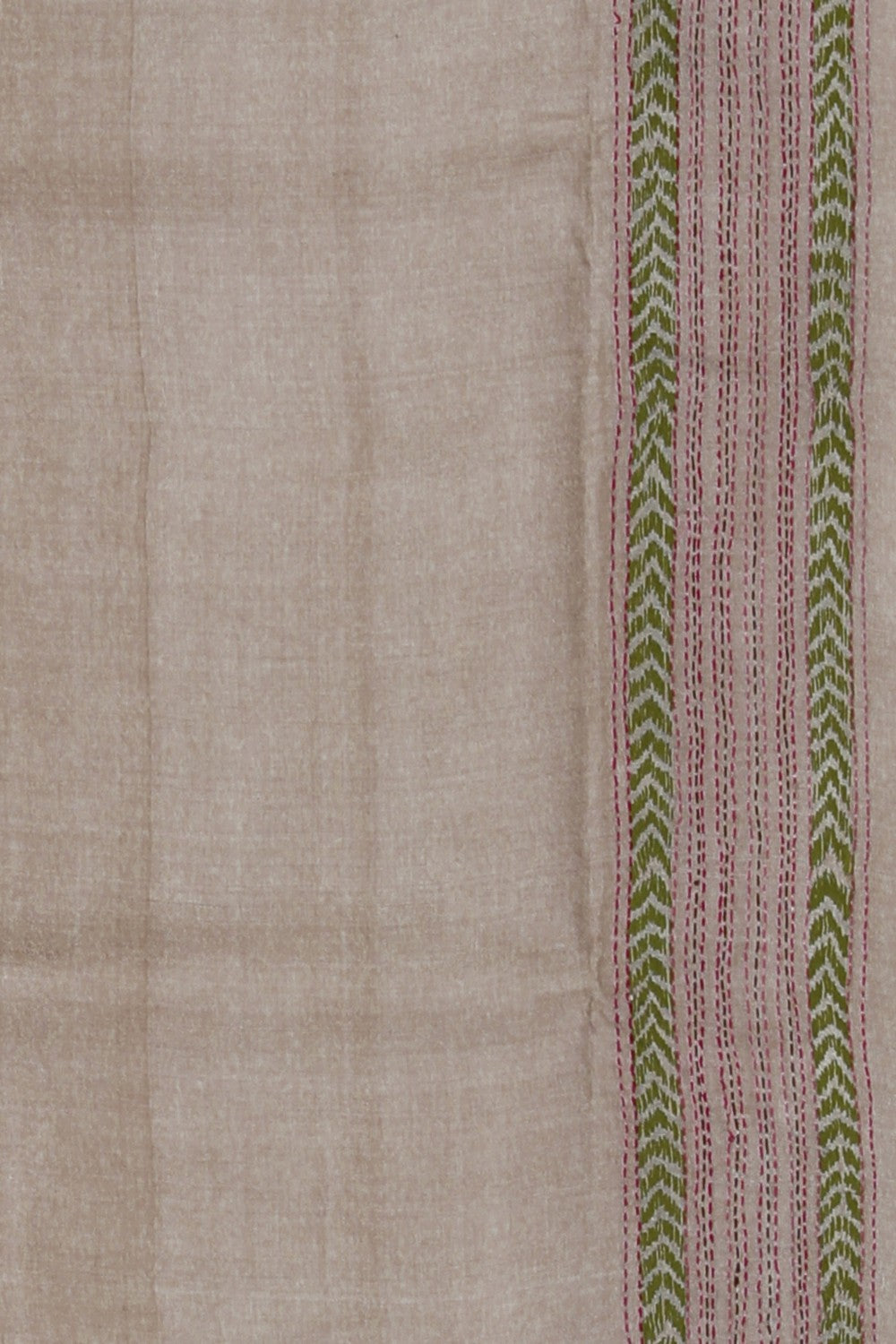 Image of Tussar Silk Kantha Embroidery Saree