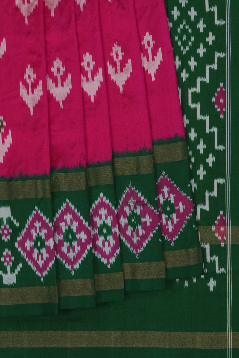 Image of Pochampally Ikat Silk Pink Saree