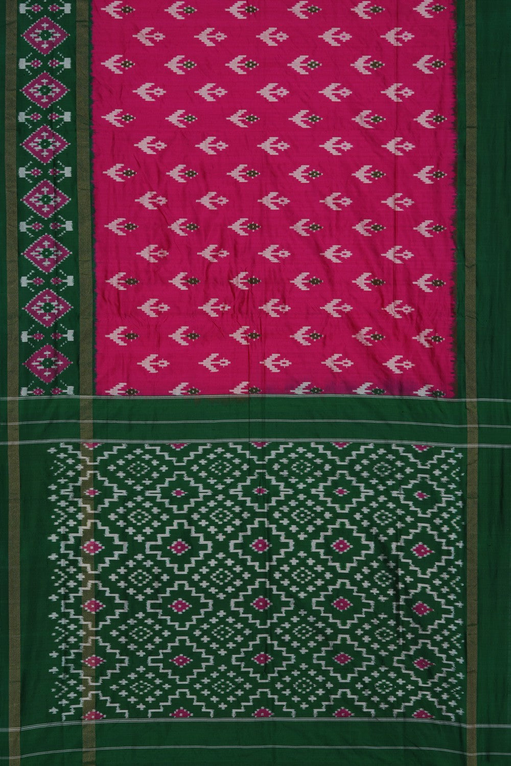 Image of Pochampally Ikat Silk Pink Saree