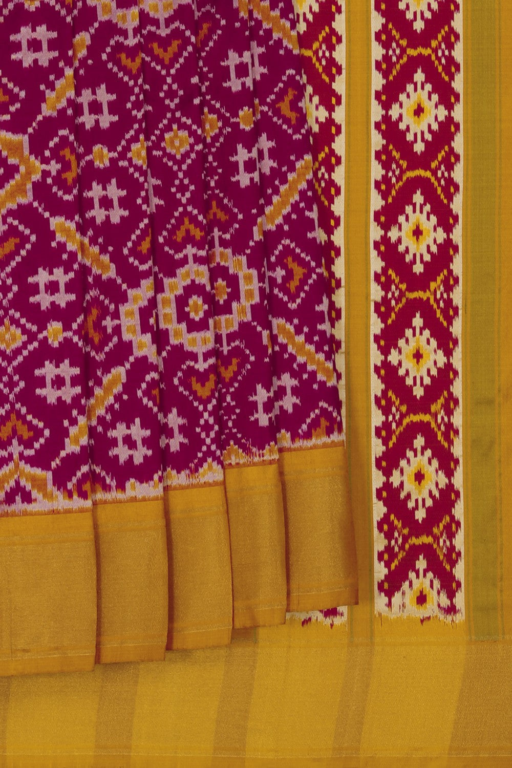Image of Pochampally Ikat Silk Pink Saree