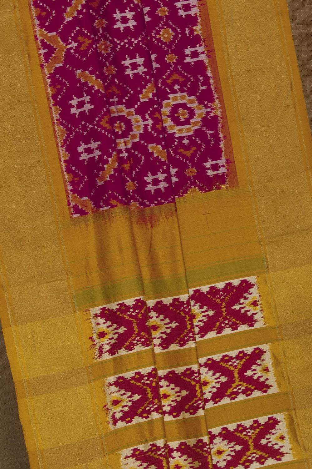 Image of Pochampally Ikat Silk Pink Saree
