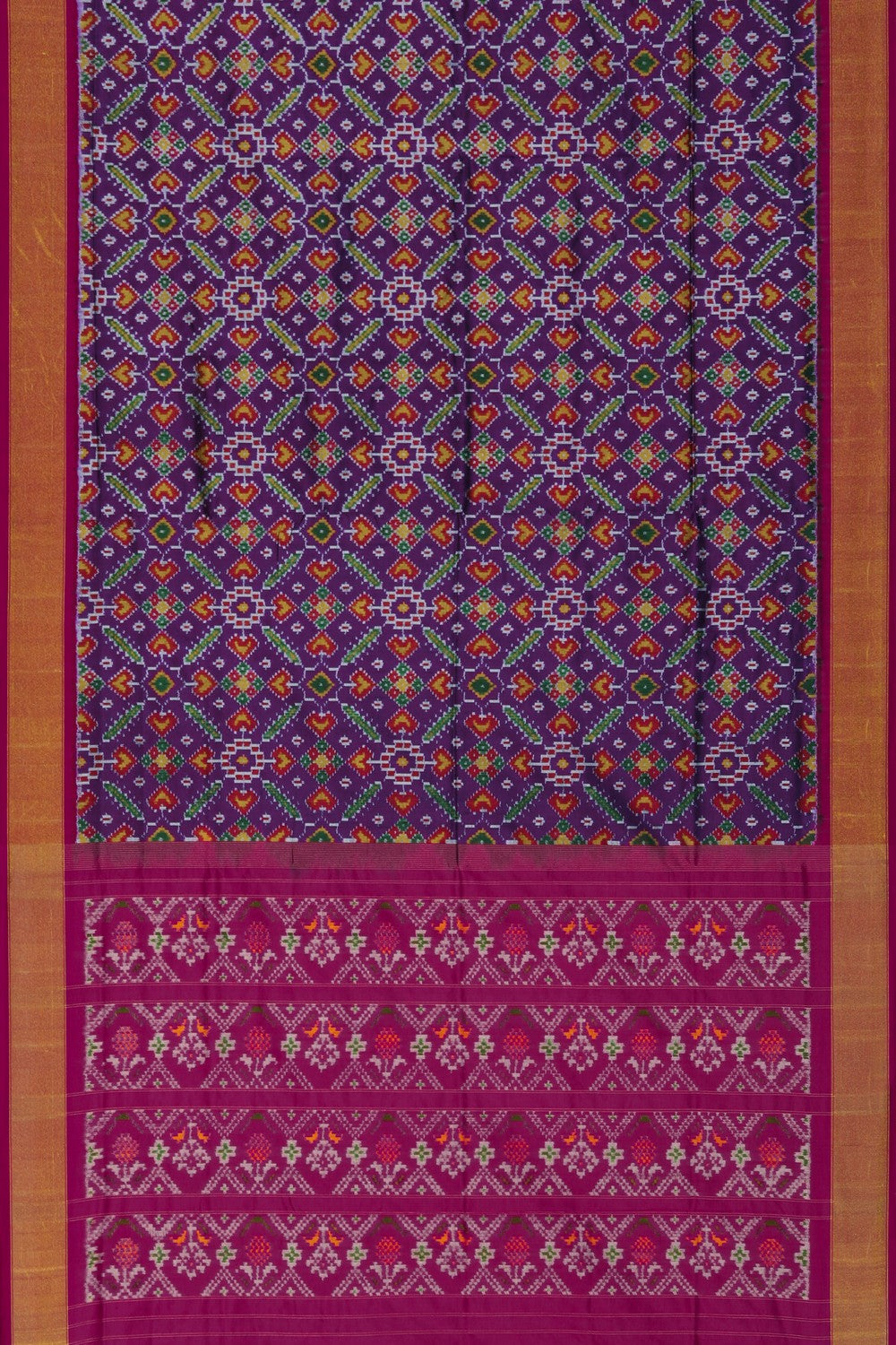 Image of Pochampally Ikat Silk Purple Saree