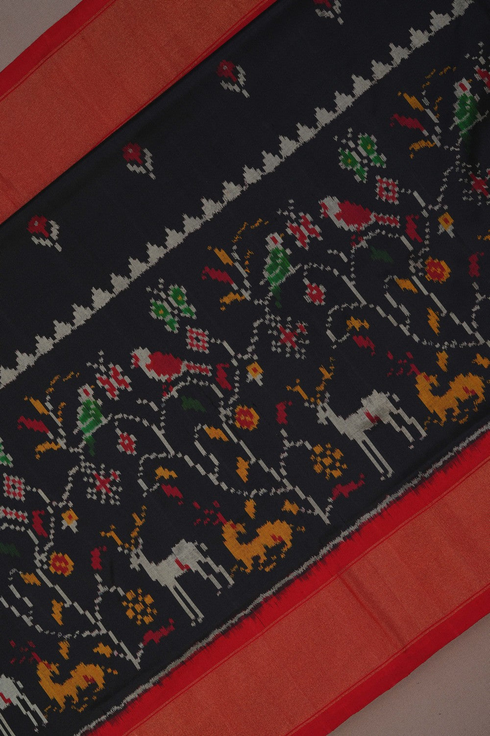 Image of Pochampally Ikat Silk Black Saree