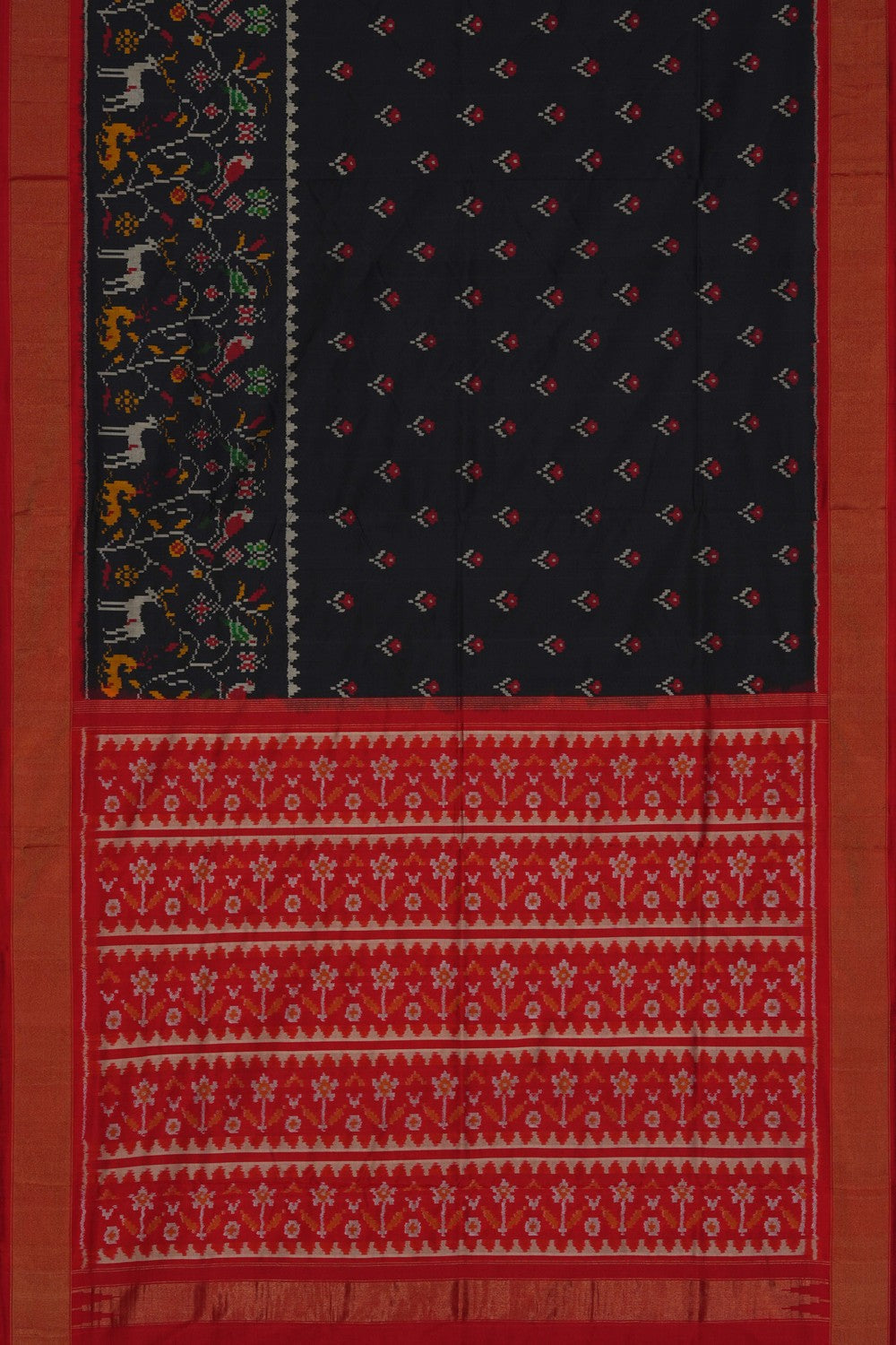Image of Pochampally Ikat Silk Black Saree