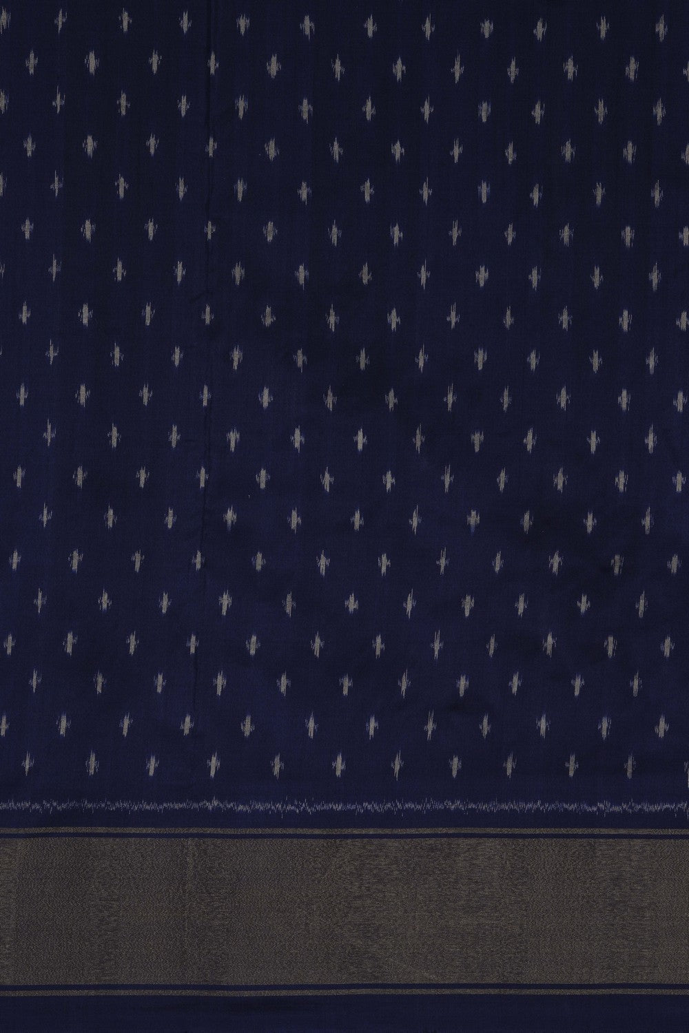 Image of Pochampally Ikat Silk Navy Blue Saree