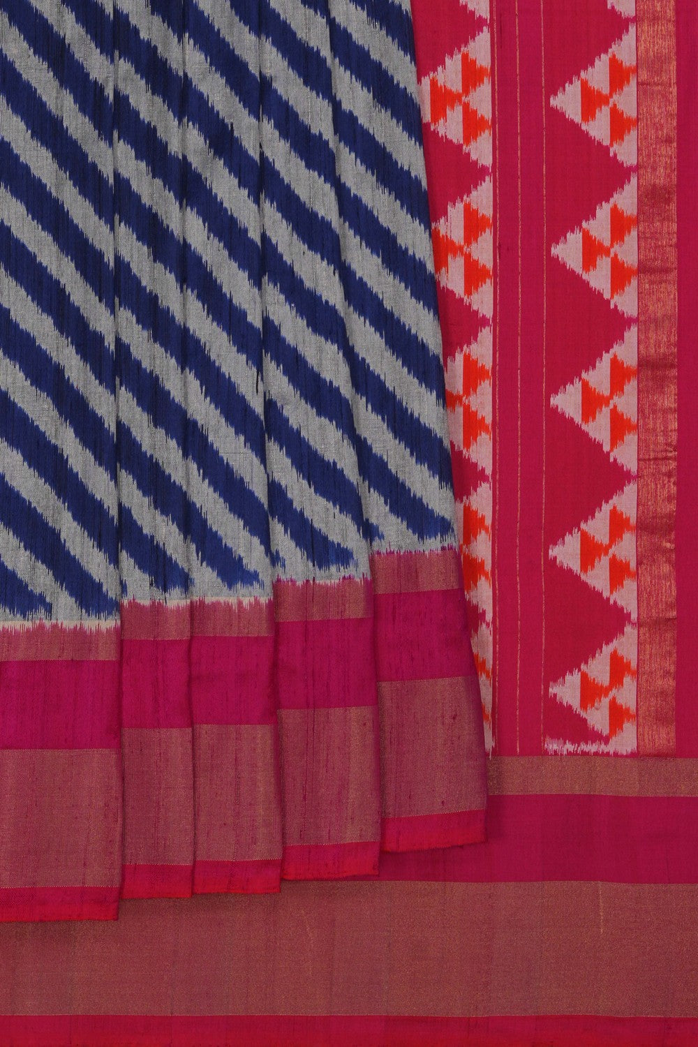 Image of Pochampally Ikat Dupion Silk Saree