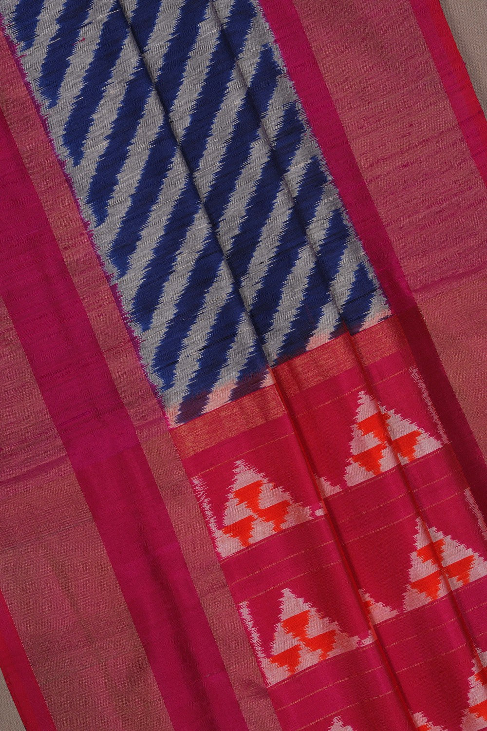 Image of Pochampally Ikat Dupion Silk Saree