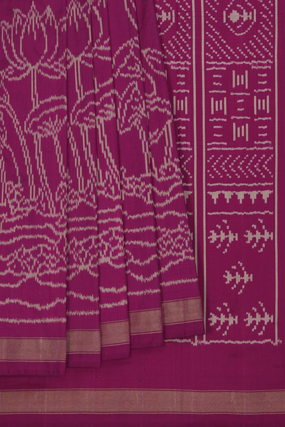 Image of Pochampally Ikat Silk Purple Saree