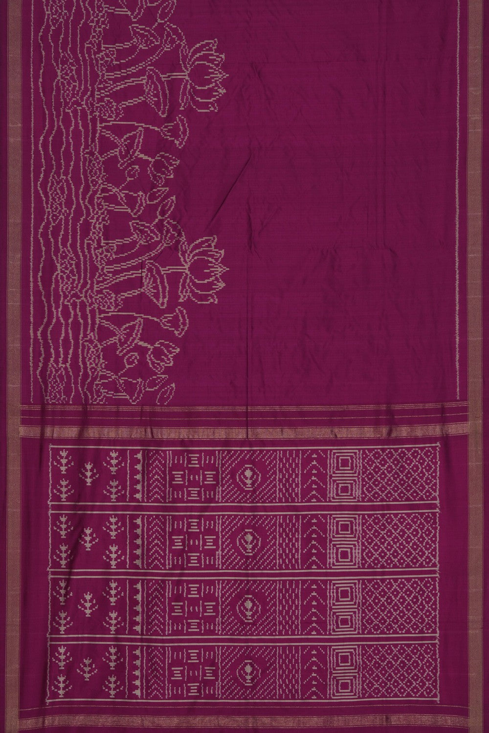 Image of Pochampally Ikat Silk Purple Saree