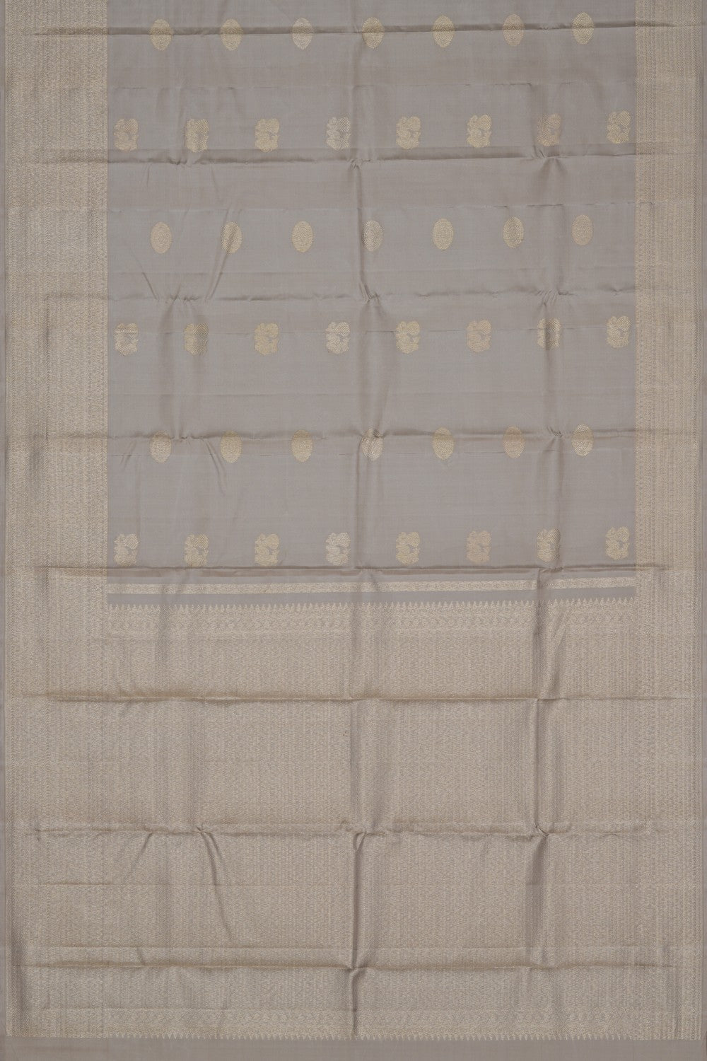 Image of Arani Silk Silver Off-White Saree