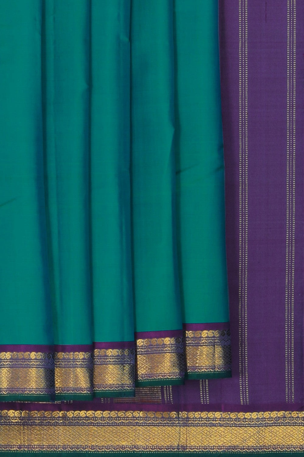 Image of Arani Silk Sea-Green Saree
