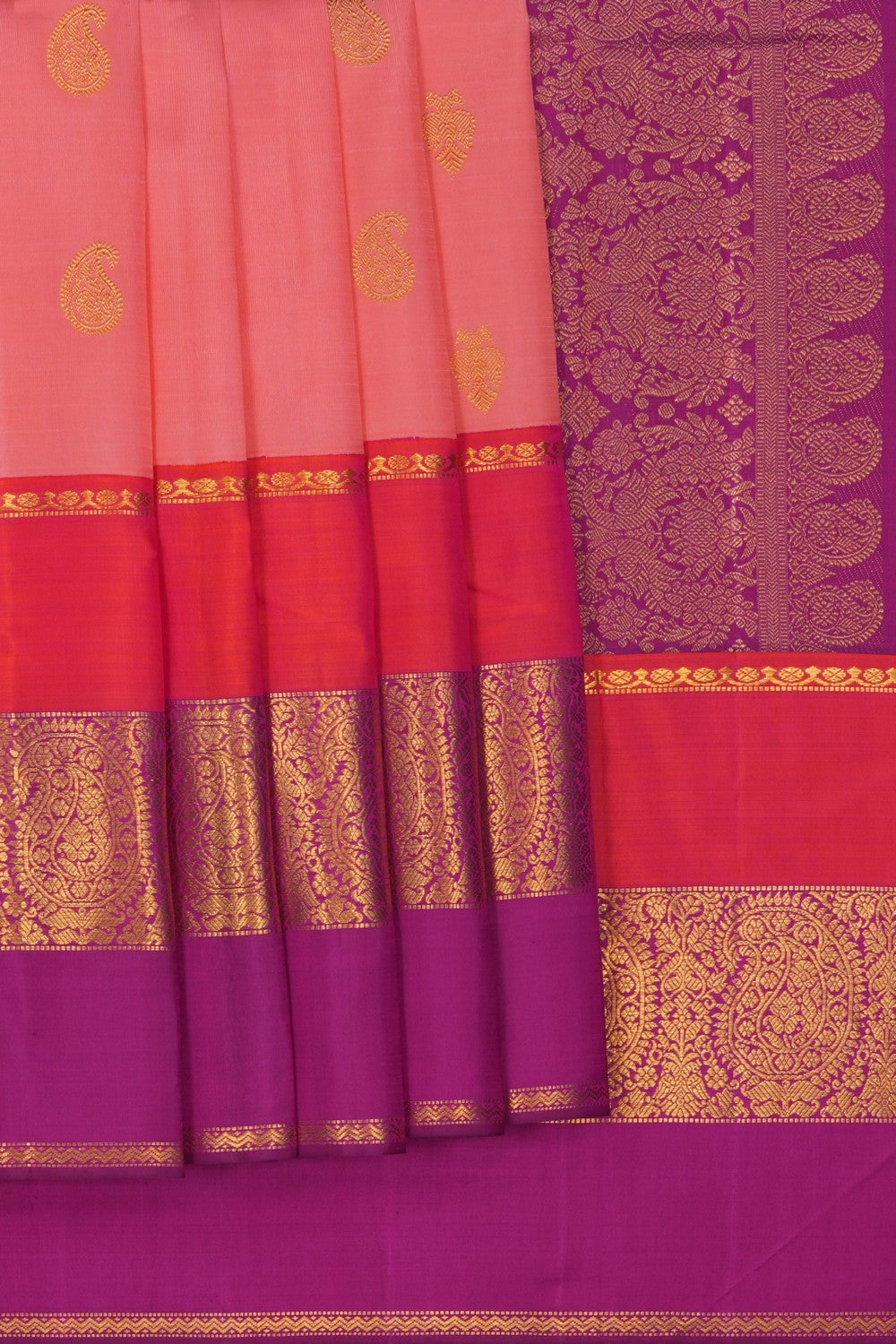Image of Arani Silk Peach Saree