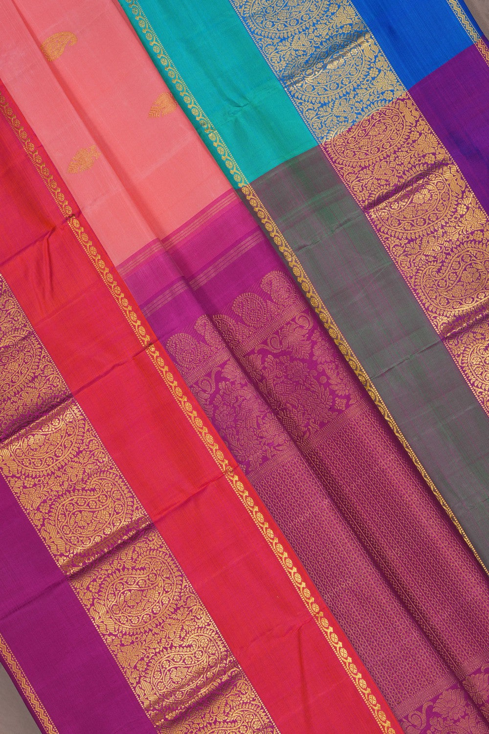 Image of Arani Silk Peach Saree
