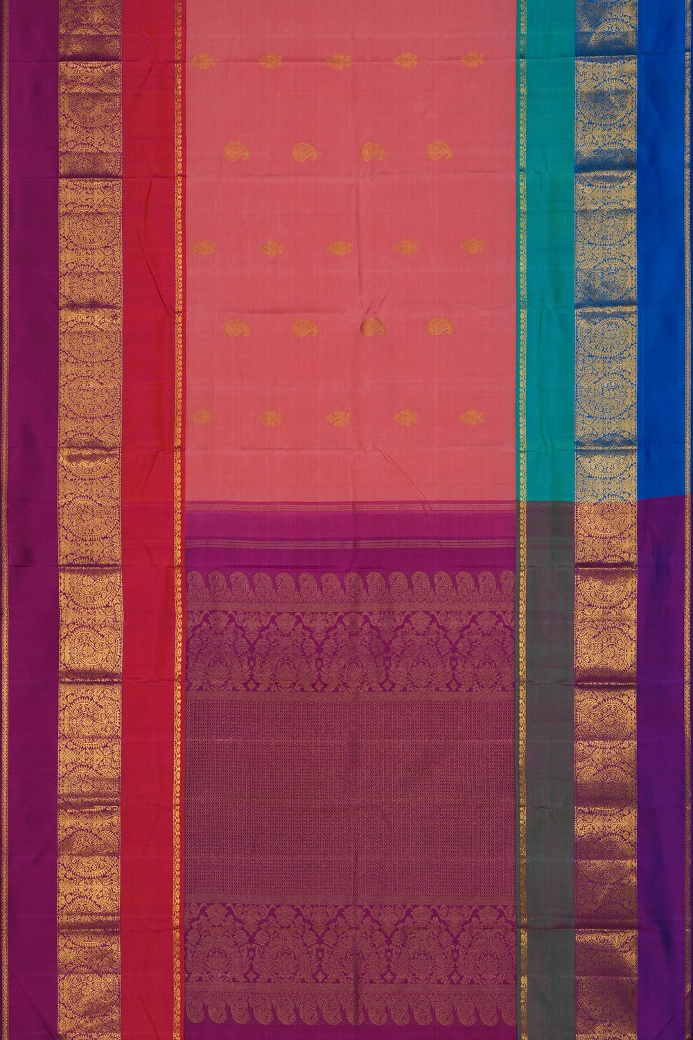 Image of Arani Silk Peach Saree