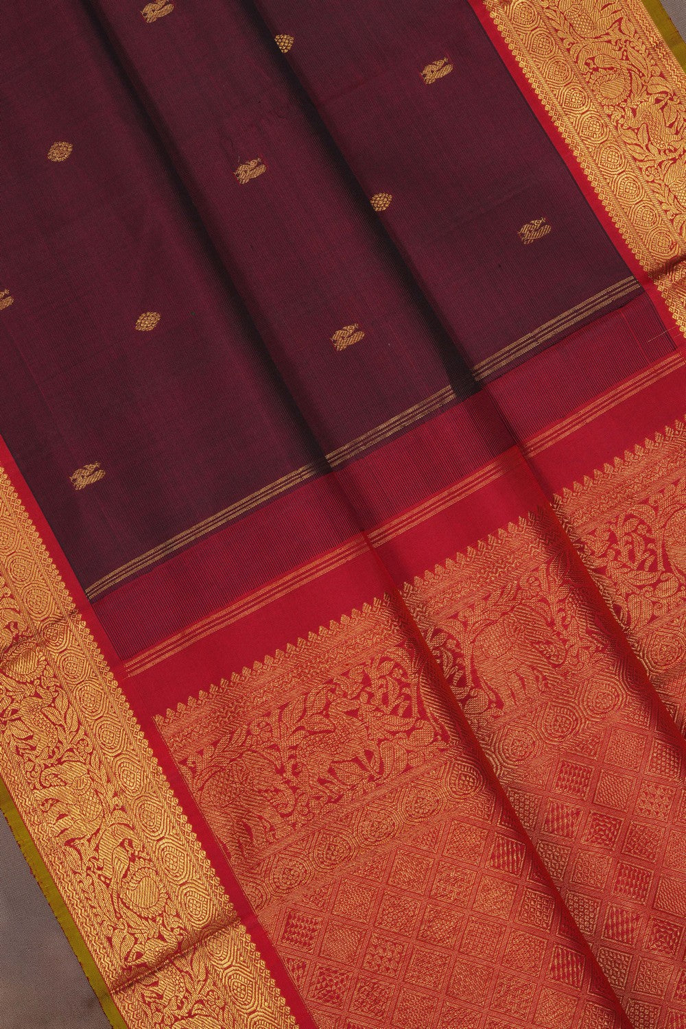 Image of Arani Silk Maroon Saree