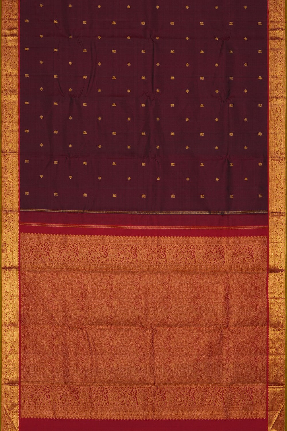 Image of Arani Silk Maroon Saree
