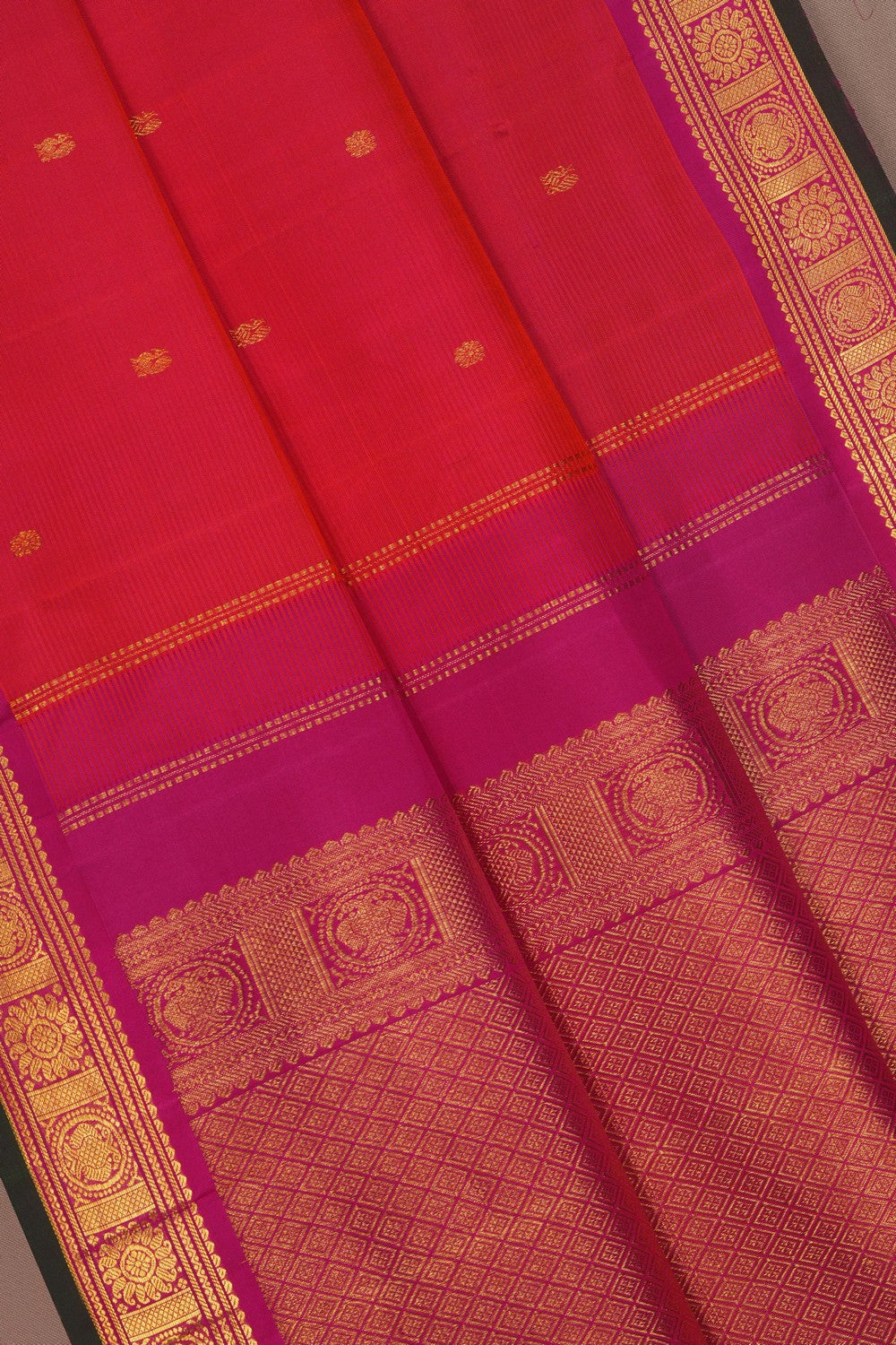 Image of Arani Silk Fuchsia Pink Saree