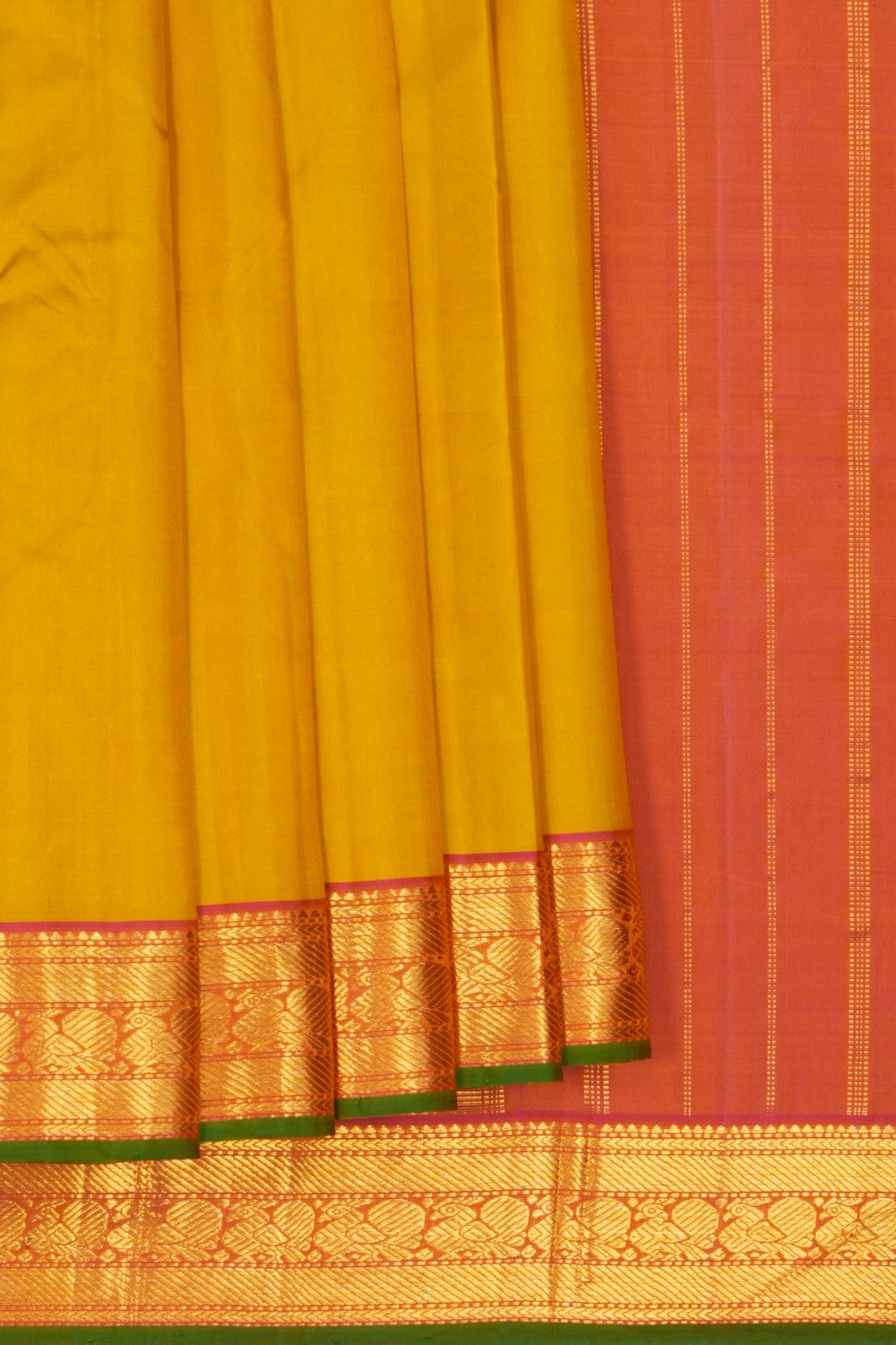 Image of Arani Silk Fenugreek Mustard Saree