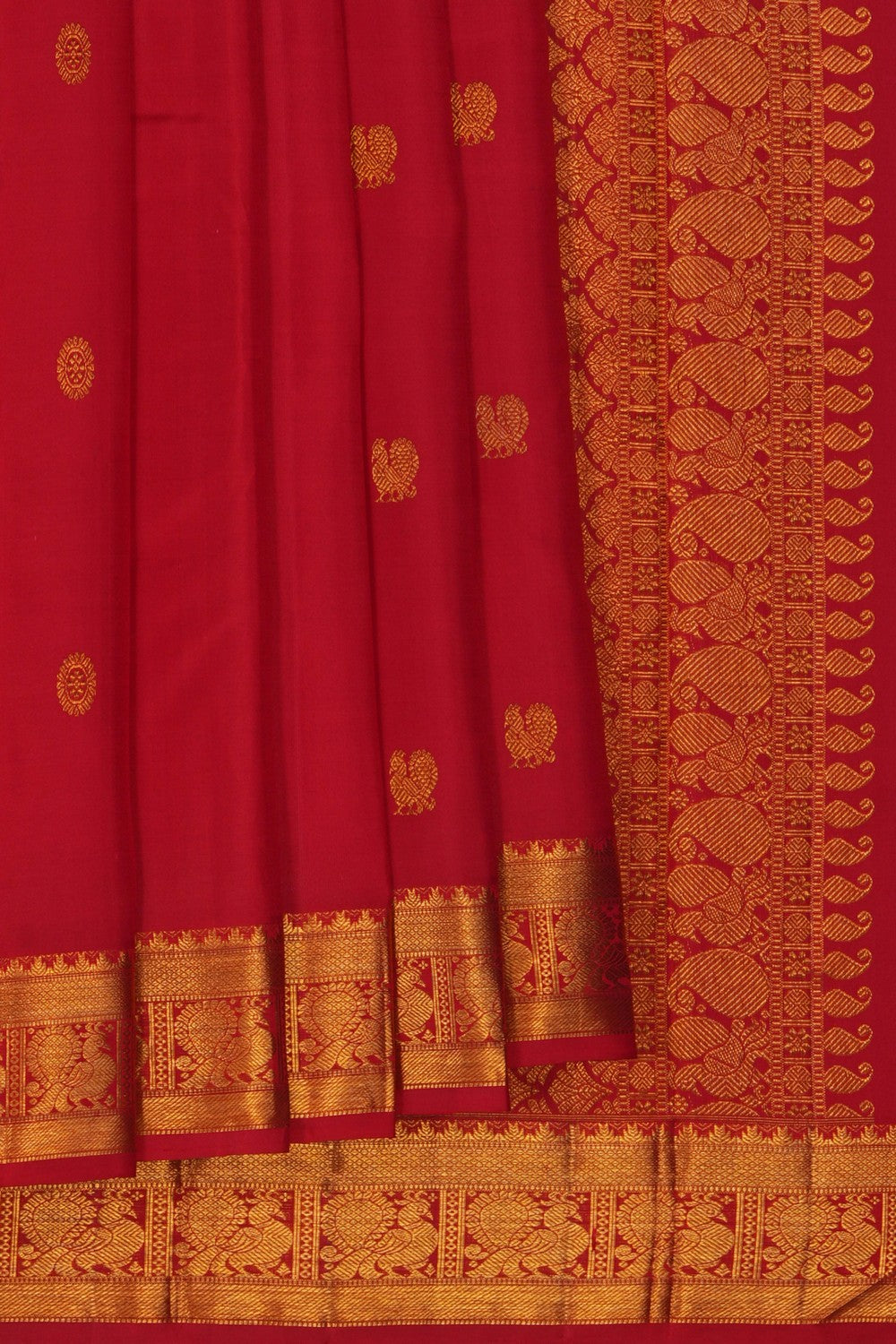 Image of Arani Silk Red Saree