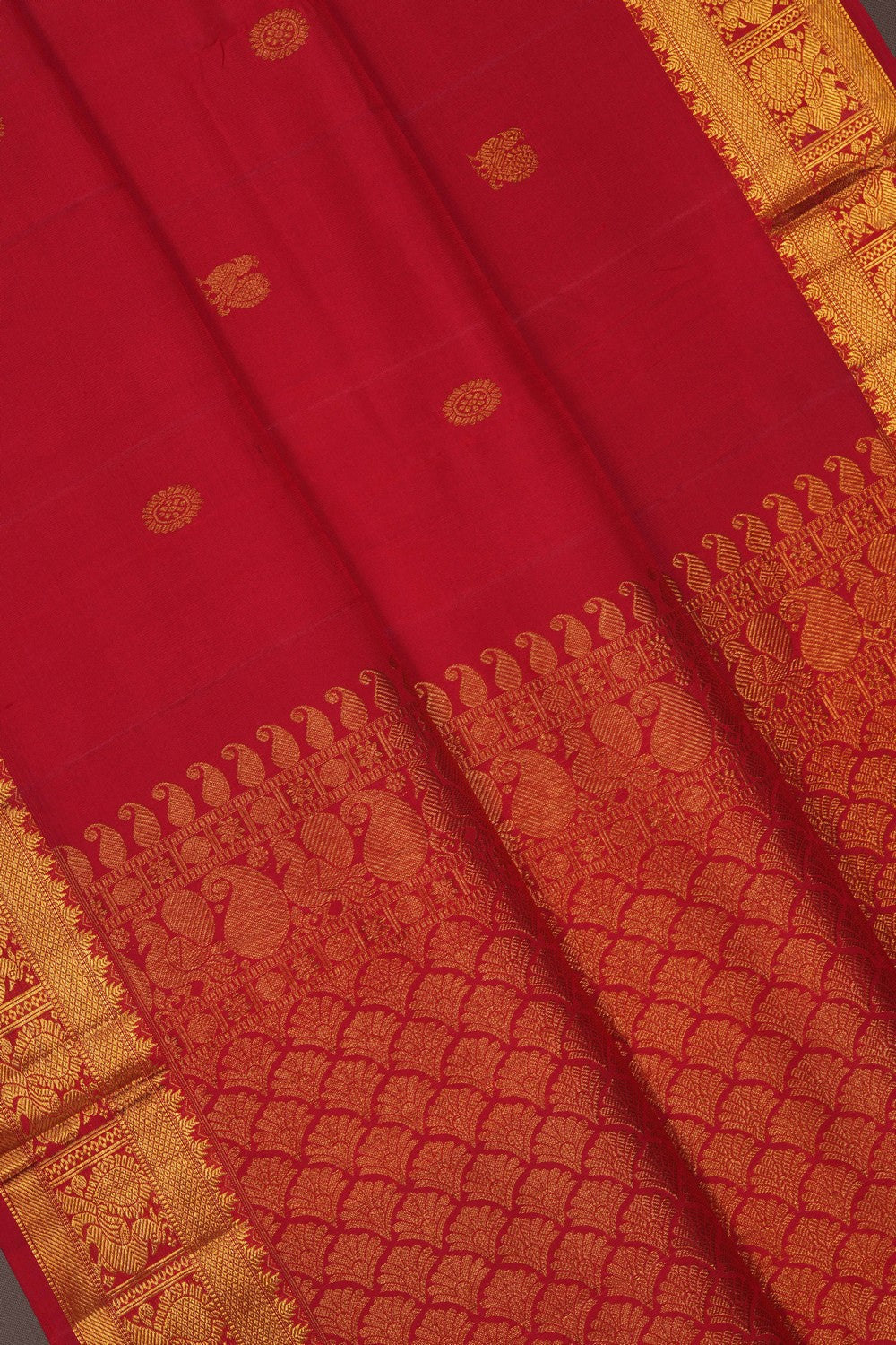 Image of Arani Silk Red Saree