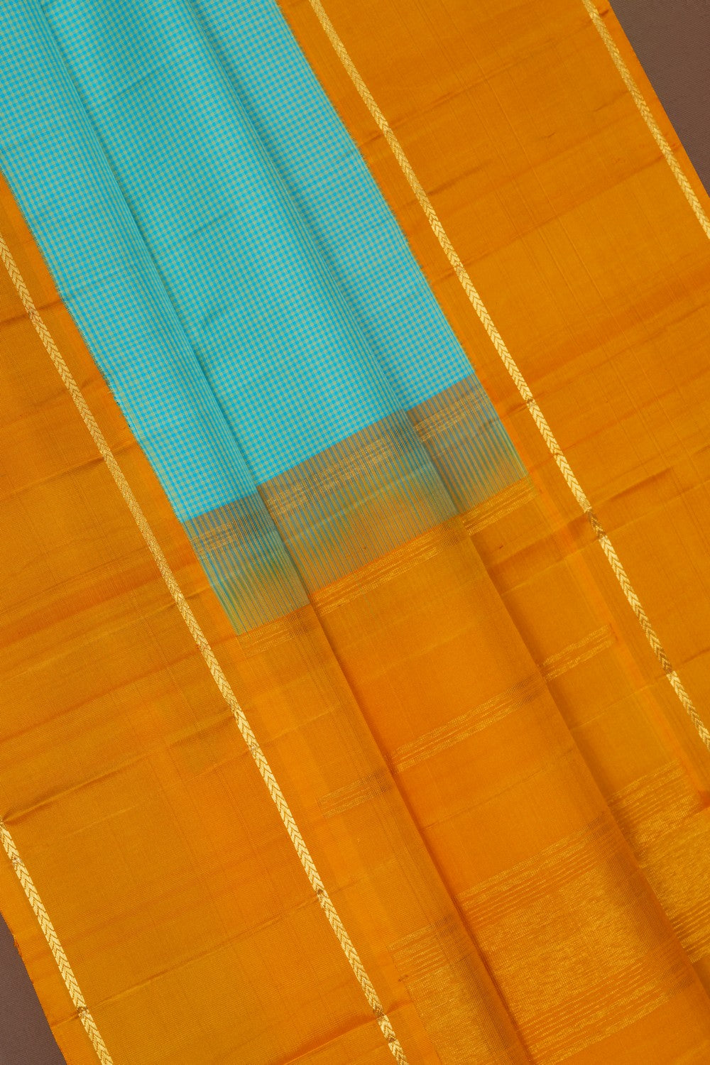 Image of Arani Silk Kattam Sea-Green Saree