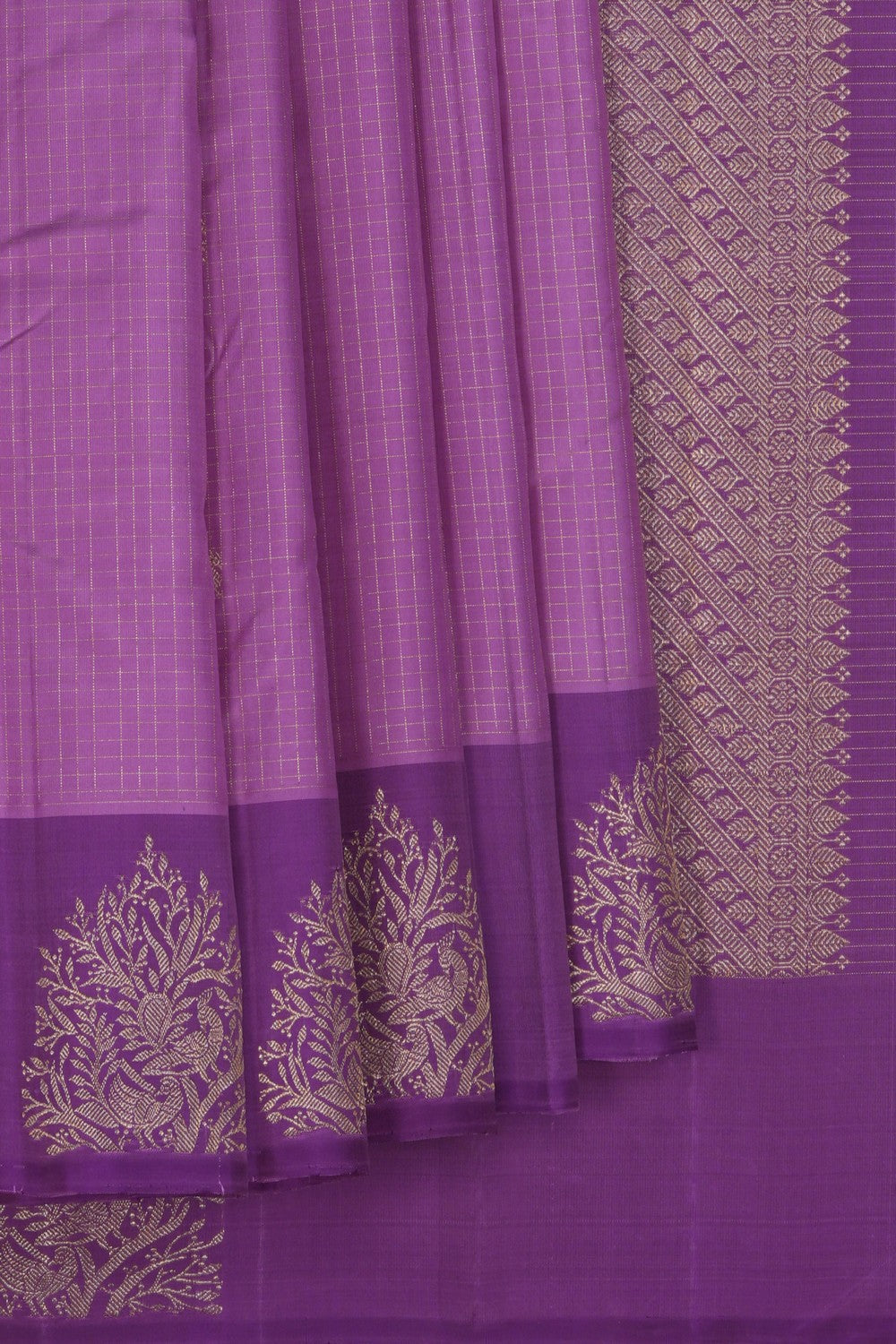 Image of Arani Silk Kattam Mauve Purple Saree