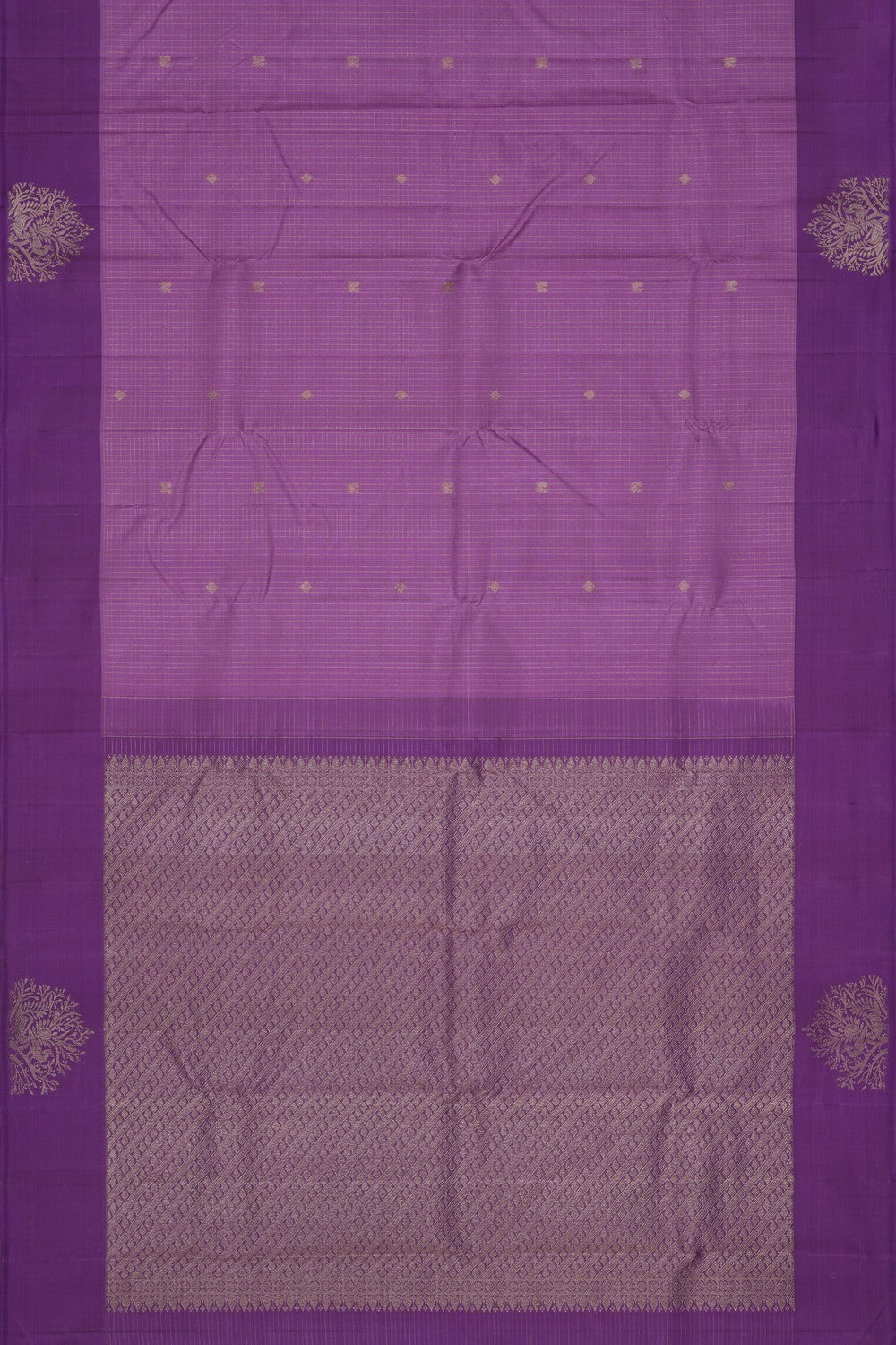 Image of Arani Silk Kattam Mauve Purple Saree