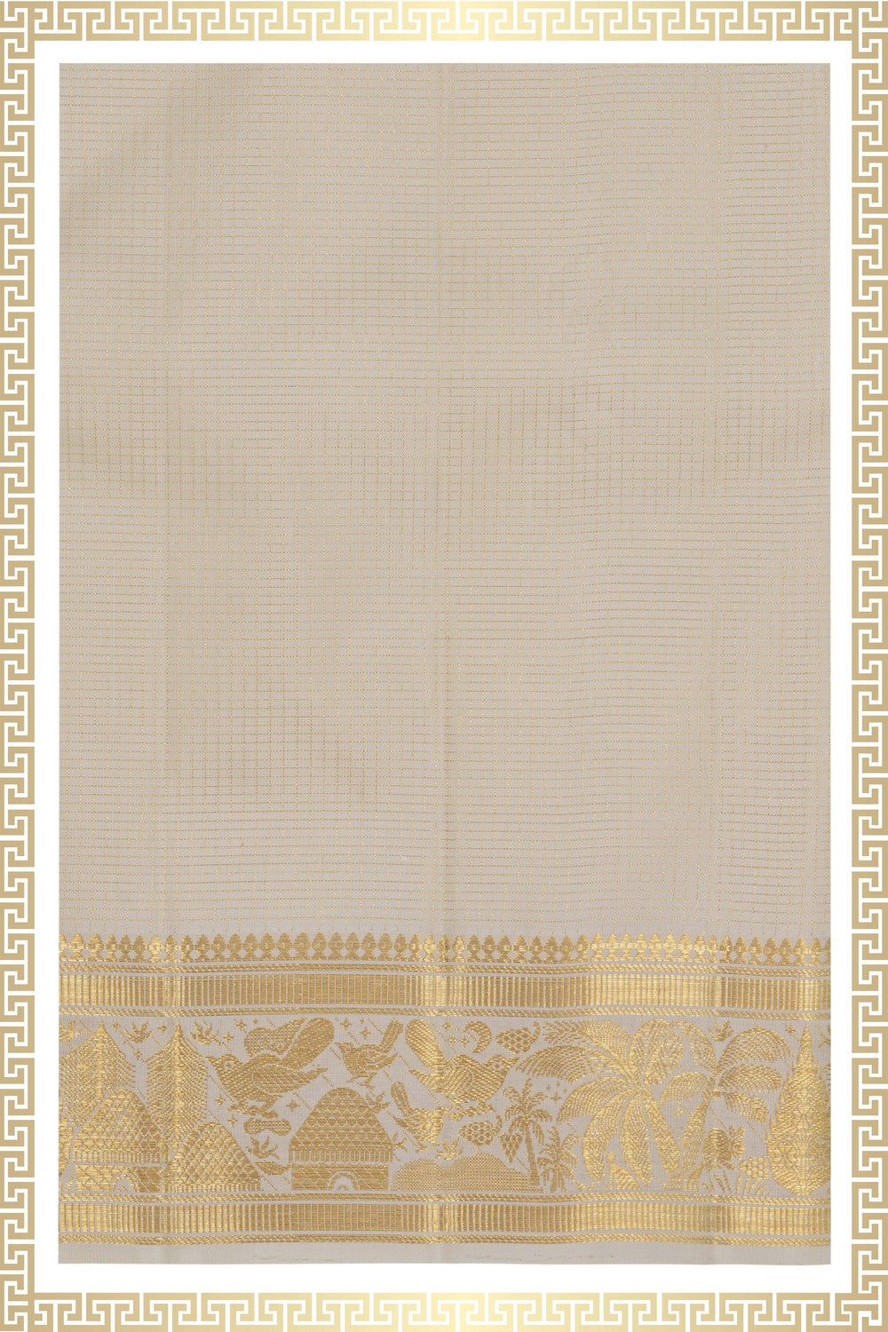 Image of Kanchipuram Silk Dhoti With Kanduva (8 X 4) 2 PCS Set