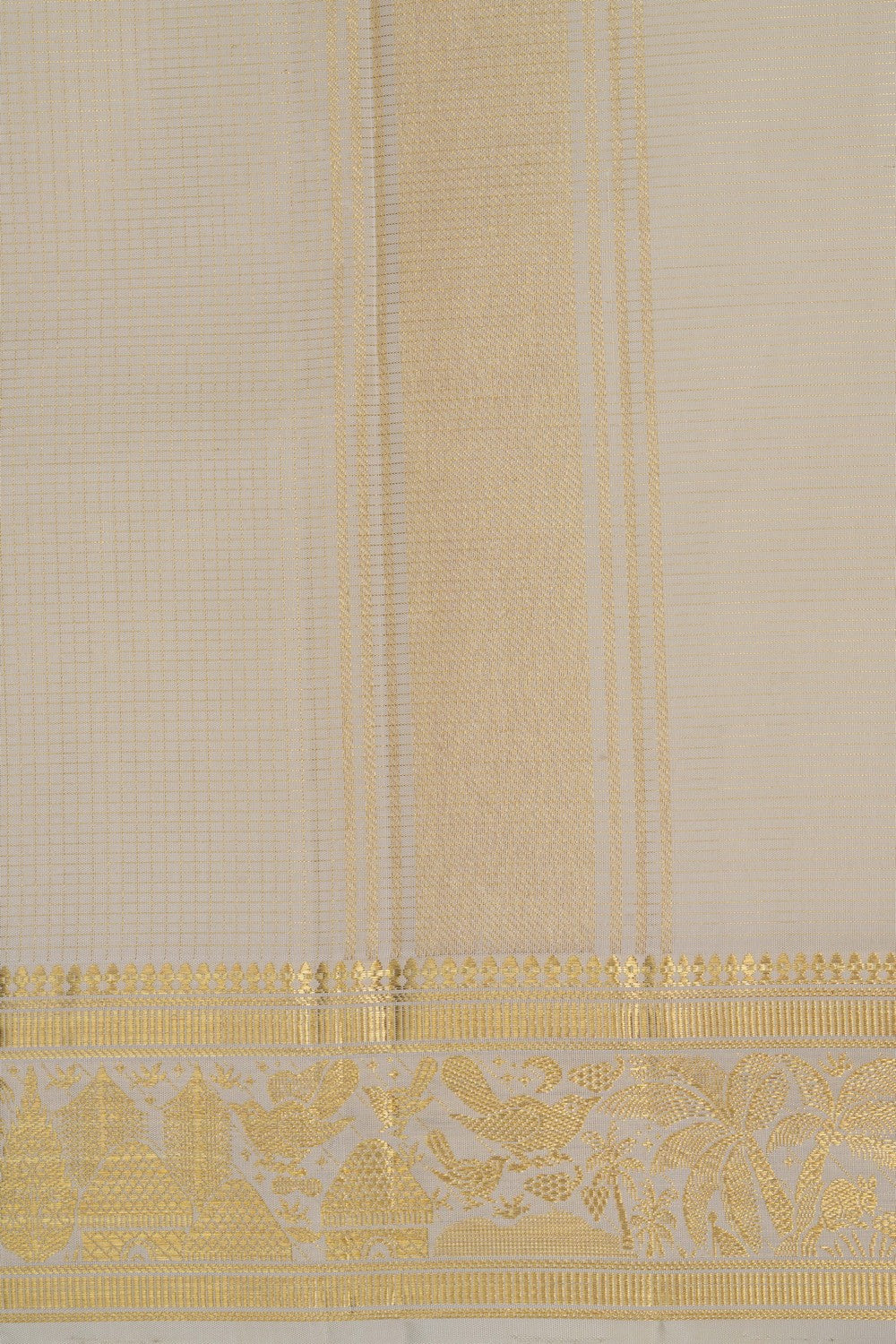Image of Kanchipuram Silk Dhoti With Kanduva (8 X 4) 2 PCS Set