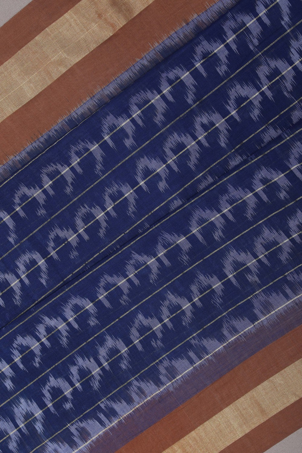 Image of Pochampally Ikat Indigo Blue Saree