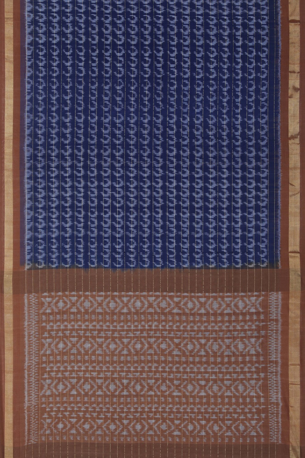 Image of Pochampally Ikat Indigo Blue Saree