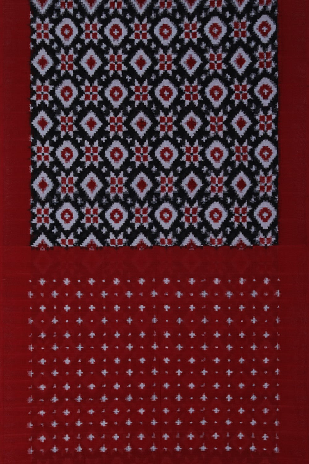 Image of Pochampally Ikat Geometric Pattern Saree