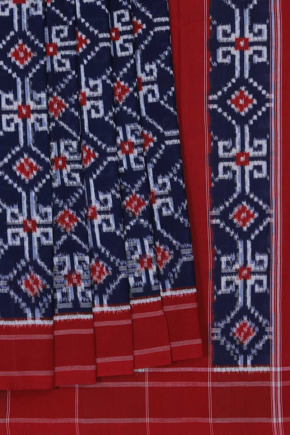 Image of Pochampally Ikat Indigo Blue Saree