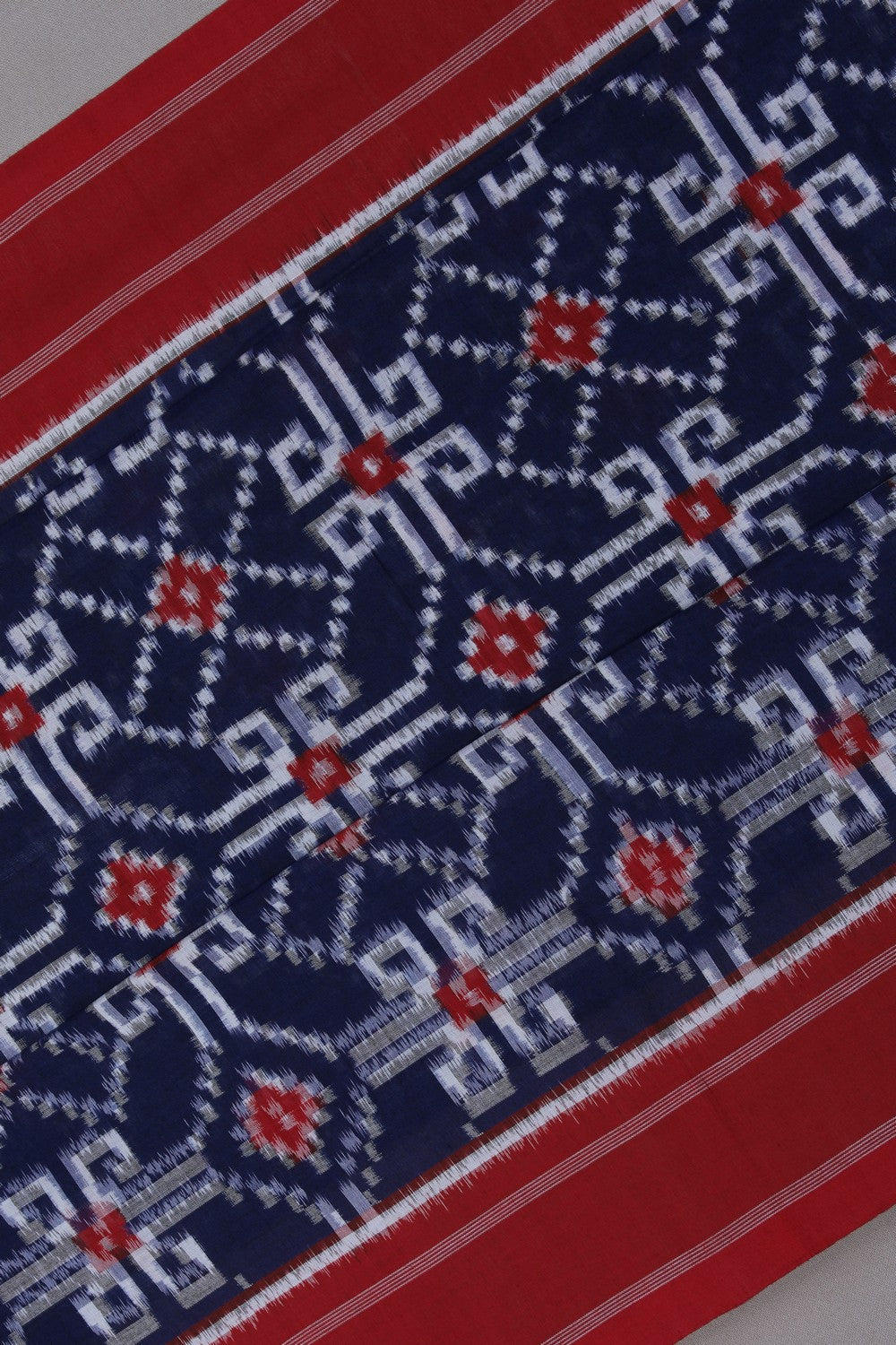 Image of Pochampally Ikat Indigo Blue Saree