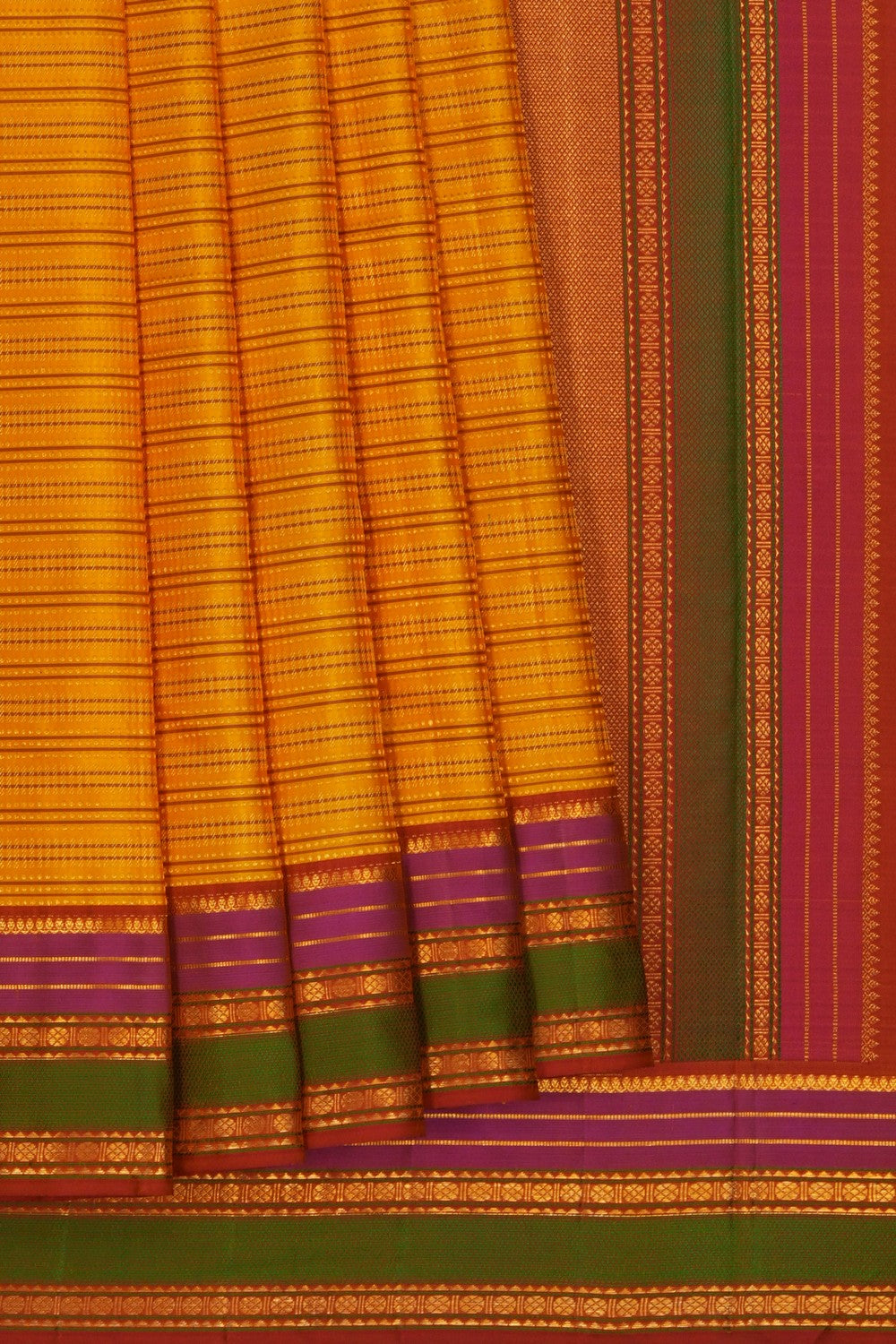 Image of Arani Silk Mustard Saree