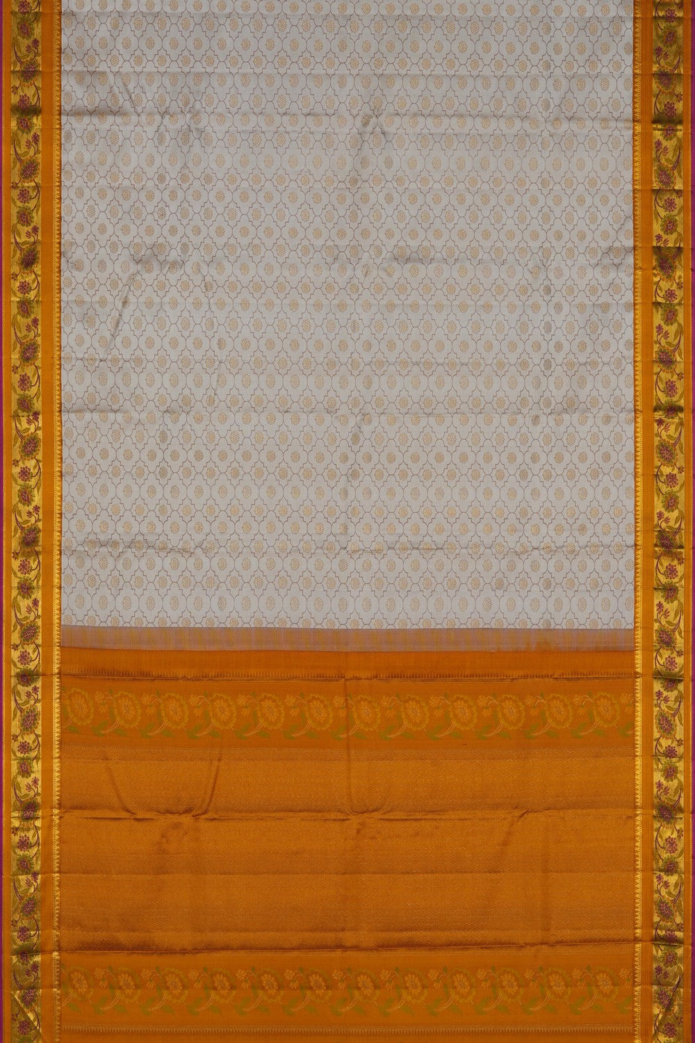 Image of Arani Silk Ivory Off-White Saree