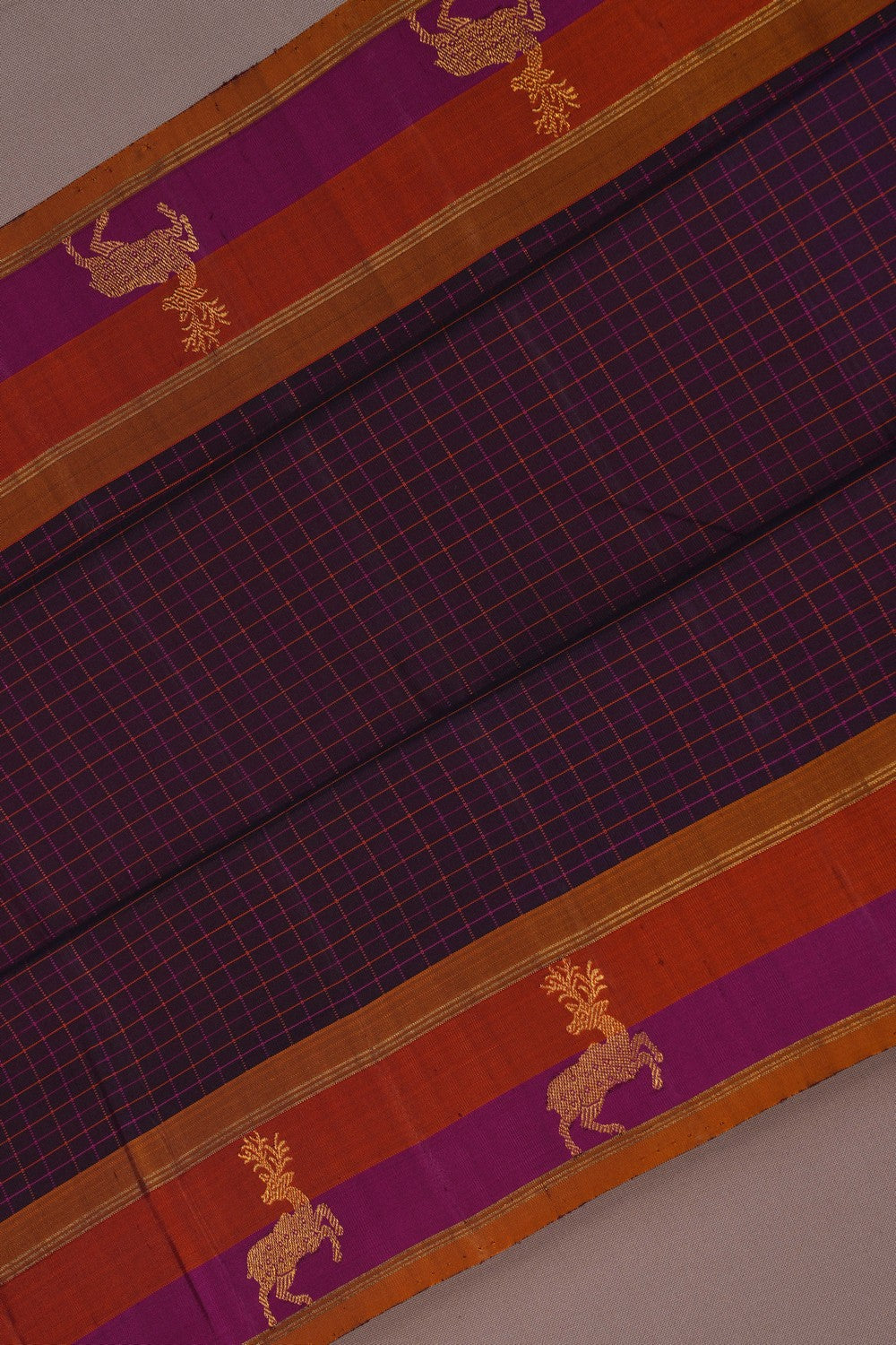 Image of A Regal Purple Arani Silk Saree