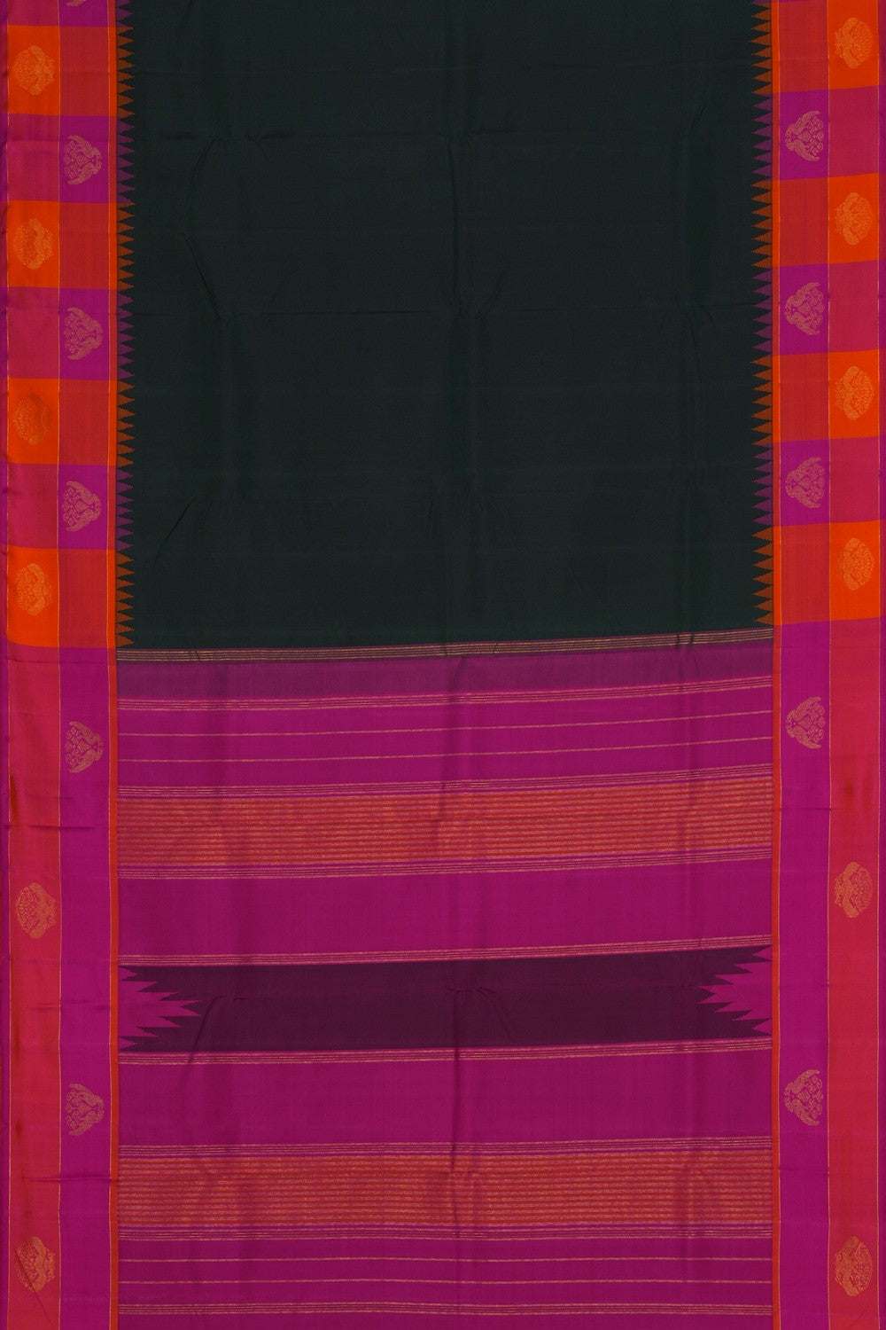 Image of A Bottle Green Arani Silk Saree