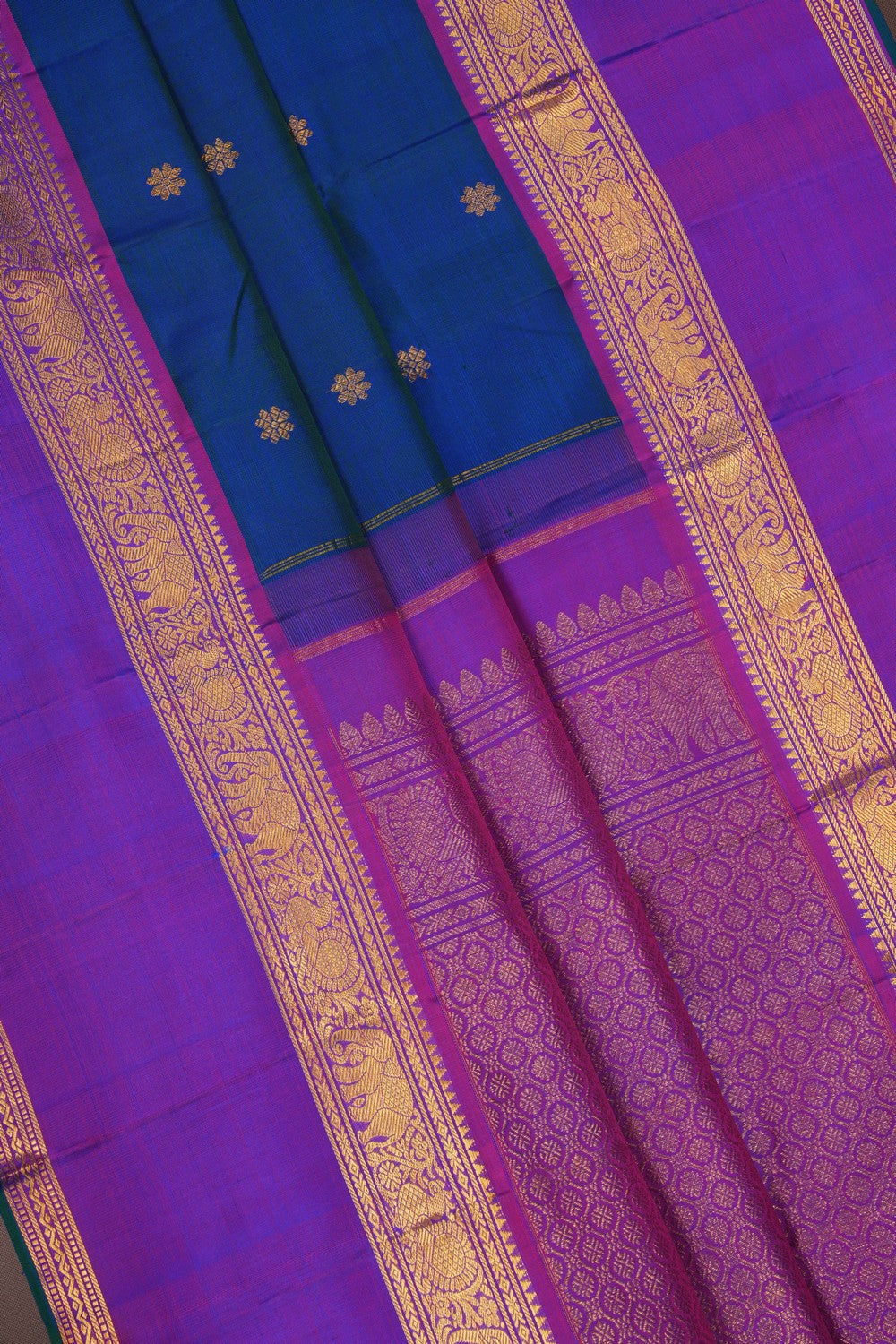Image of Arani Silk Blue Saree
