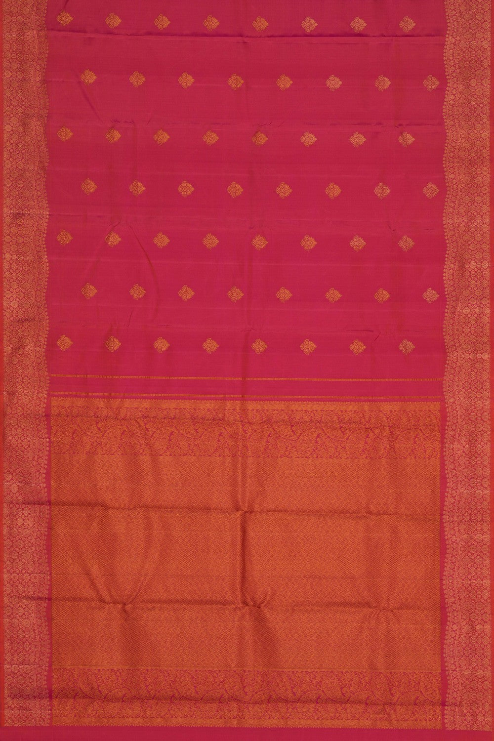 Image of Kanchipuram Silk Fuchsia Pink Saree