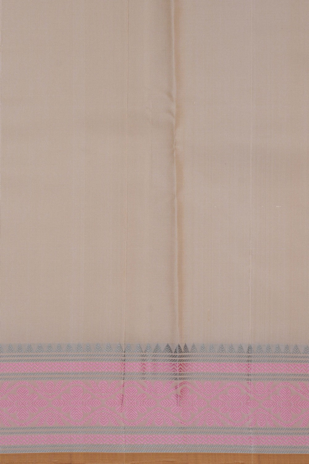 Image of Kanchipuram Silk Pearl Off-White Saree
