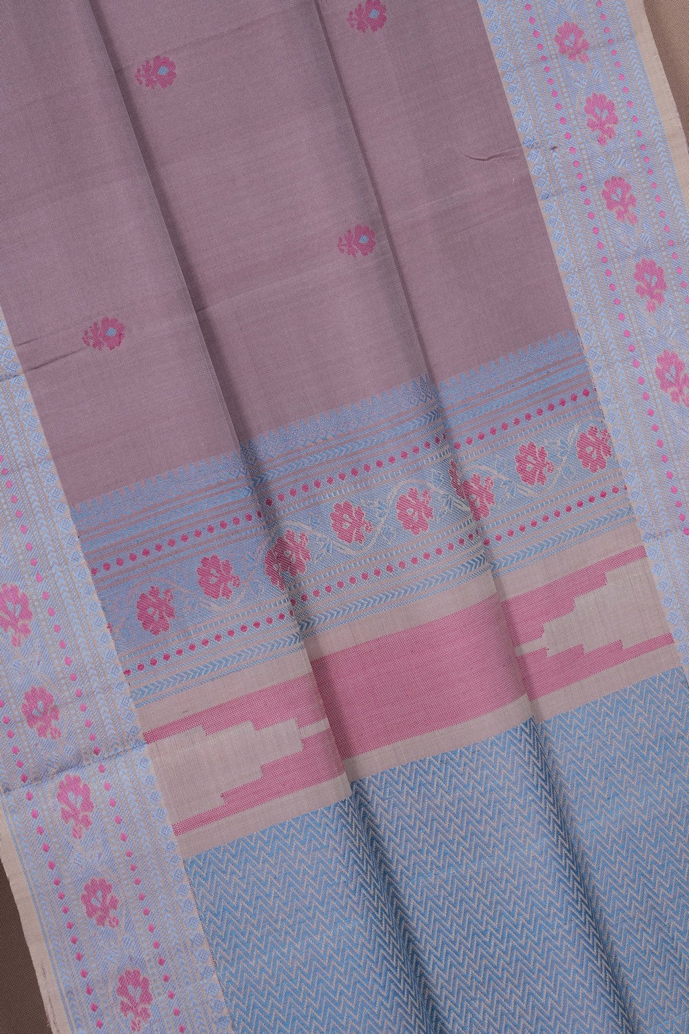 Image of Kanchipuram Silk Mauve Saree
