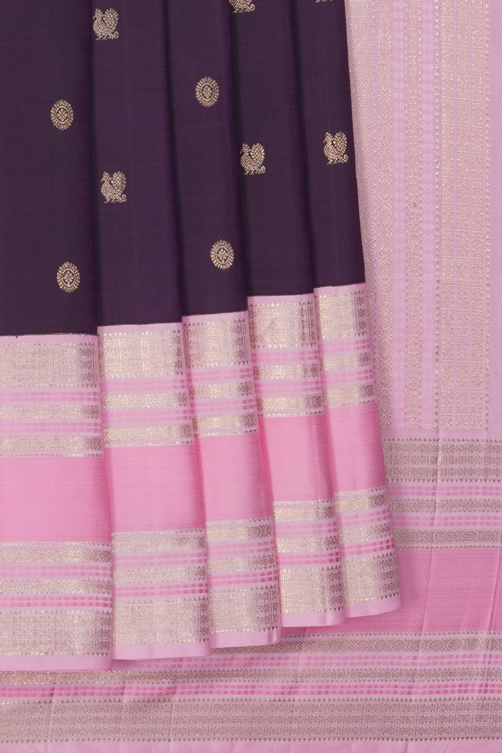 Image of Kanjivaram Silk Violet Saree